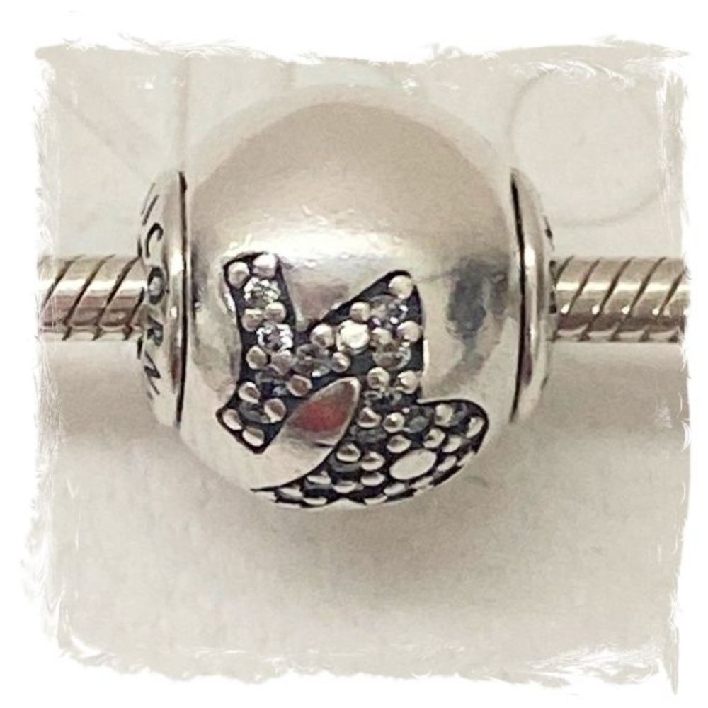Pandora Silver Earrings with Black Accents